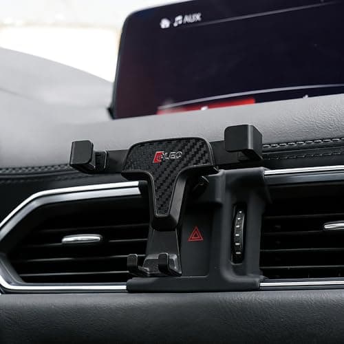 BEERTE Phone Holder fit for Mazda CX-5 2017-2024 Adjustable Air Vent Car Dashboard Cell Phone Mount Carbon Fiber Pattern Gravity Phone Mount fit for Any inches Smartphone