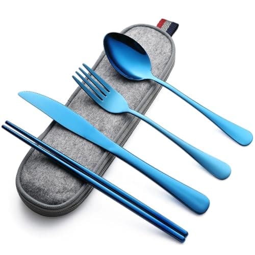 DEVICO Travel Cutlery Set, Stainless Steel Camping Cutlery Set for 1