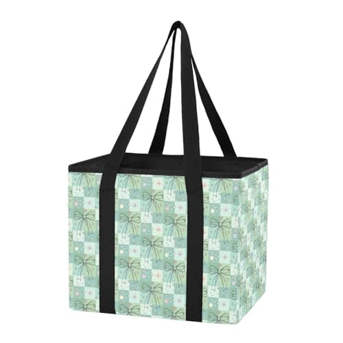 Grckit Car Trunk Organizer Mint Green Bows Heavy Duty Collapsible Storage Tote Bag with Reinforced Handles for Shopping Travel Picnic