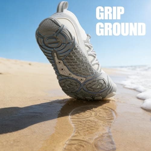Barefoot Shoes,Quick Dry Water Shoes,Non-Slip Running Shoe Mens Women,Lightweight Beach Shoes with Heel Support for Swim Surf Walking Hiking White — view 6