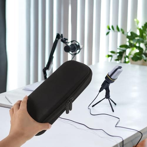 TOGEVAL Portable Handheld Microphone Storage Bag EVA Hard Case with Zipper Dual Mic Compartment Lightweight Travel Case Compatible with Jbl ES for Music Events — view 4
