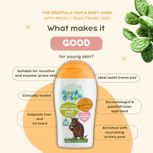 Good Bubble Gruffalo 2-in-1 Kids Hair & Body Wash - No Tears Baby & Toddler Wash 100ml Travel (Pack of 2) — view 3