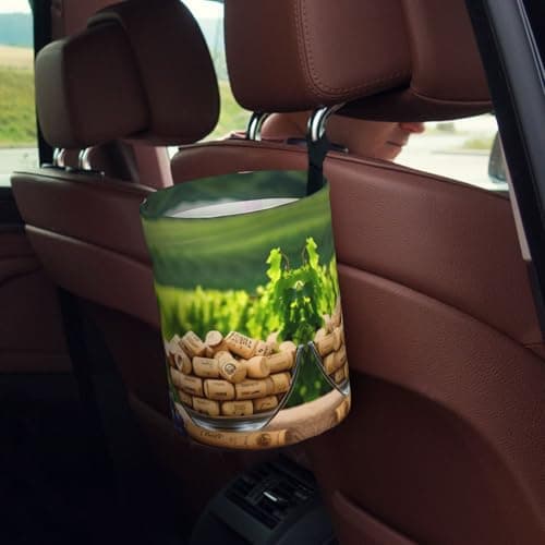 MDATT Wine Bottle Corks Grapes Car Trash Can Leak-Proof Organizer For Long Road Trips And Family Vacations — view 5