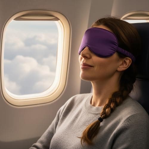 Sleep Mask Satin Eye Mask, Blackout, Deep Purple — view 6