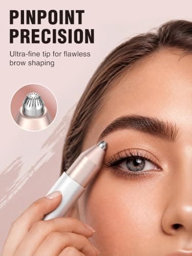 Eyebrow Trimmer Facial Hair Removal for Women – 2 in 1 Rechargeable Face Shaver & Eyebrow Razor, Painless, IPX6 Waterproof, Travel Size for Peach Fuzz, Fine Hairs, Upper Lip & Chin — view 5