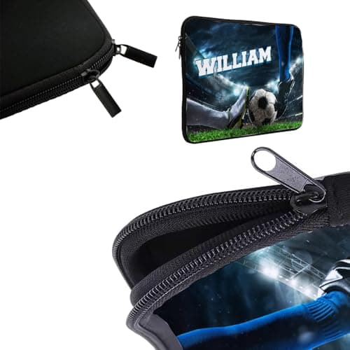 Personalised Football Laptop Sleeve – Custom Name Gift – Ideal for Kids, Teens, Football Lovers, Laptop Sleeve/Cover. (14") — view 5