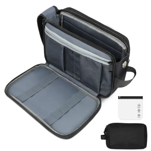 HOTUT Toiletry Bag for Men Large Travel Wash Bag, Water-Resistant, Black