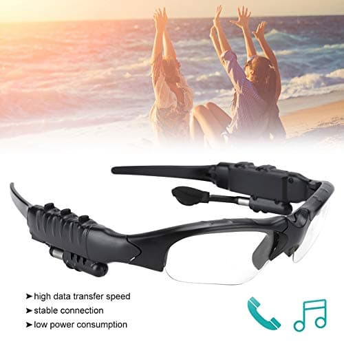 BAFOVY Sunglasses, Durable ABS Solar Power Wireless Glasses Headphone with 5.0 and Stereo Sound for Outdoor Sports and Travel (Transparent) — view 4