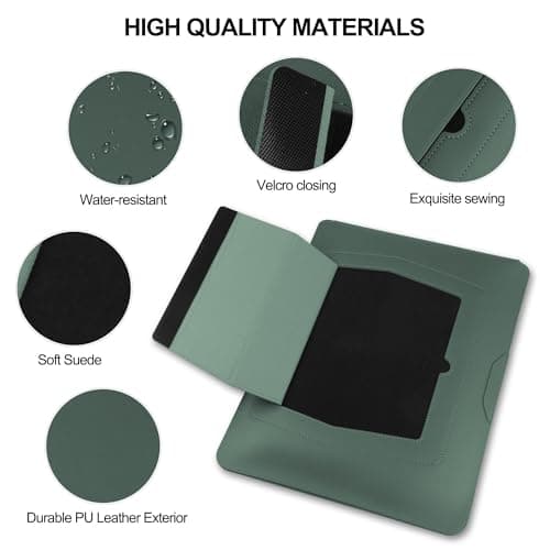HoYiXi 15.6" Laptop Sleeve-Compatible with MacBook Pro 16/15.4'' MacBook Pro 15, Mac Air 15 - Waterproof Soft 15 16 inch pc case for HP, Dell, Acer, Asus,15 inch laptop case,Green — view 4