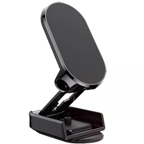 Fortune Global Magnetic Foldable car phone holder, Universal Magnetic Mount With 360° Rotation, Magnetic Mobile Phone Mount Dashboard Cradle compatible with iPhone Samsung all smartphones (Black)