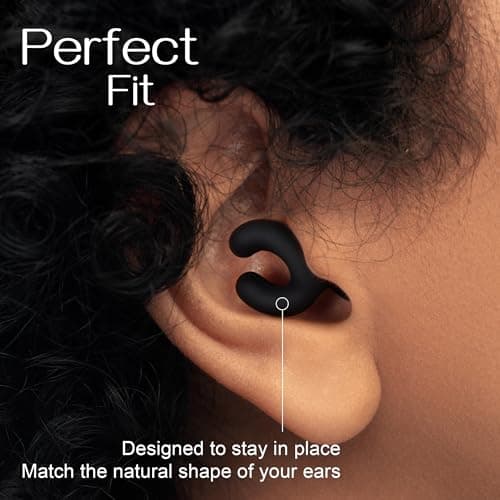 Ear Plugs for Sleep – Ergonomic C-Shaped Reusable Earplugs with 4 Tip Sizes for Side Sleepers, Travel, Work and Focus — view 2