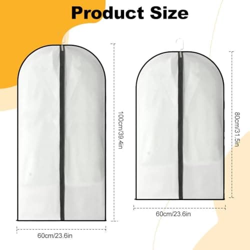 Dress Bag for Girls, 2pcs Frosted Dustproof Garment Bags Lightweight Widely Apply Clothes Covers for Skirts Dance Costumes Coats — view 5