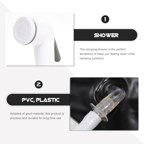 MOKKHNB Portable Camping Black Shower Plastic Kit Metal Pvc — view 3