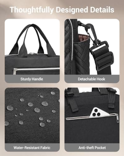 Kono Baby Changing Bag Multi-Functional Nappy Tote with Stroller Straps — view 6