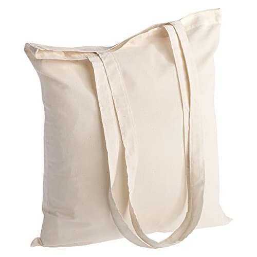 POLHIM - High-quality fabric bags - bags for laundry, sports, shopping, food - environmentally friendly, reusable jute bags with handles, unprinted natural colour, 38 x 42 cm, pack of 10, natural,