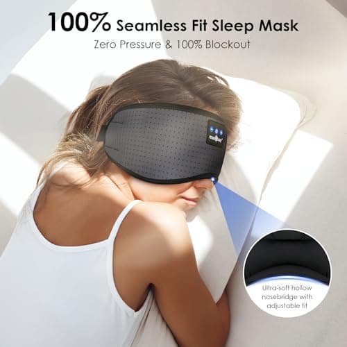 MUSICOZY Cooling Sleep Mask Headphones for Hot&Side Sleepers, 100% Blackout — view 3