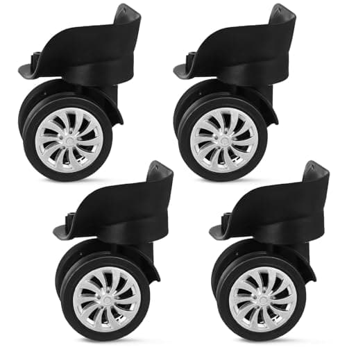 STAHAD Suitcase Wheel Replacement 4Pcs Attach Wheel Set with Plastic Bearings for Travel Suitcase Repair Easy Install Universal Casters for Luggage