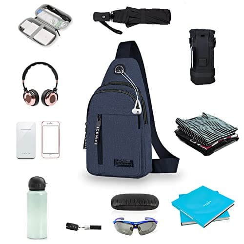 Yafe Small Shoulder Backpack, Lightweight Nylon Rucksack Bag, Blue — view 3