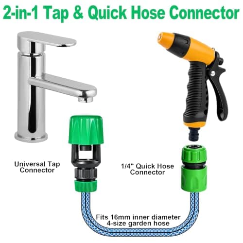 2 Pack Kitchen Tap Hose Connector Mixer Tap to Garden Hose Pipe Adapter — view 3