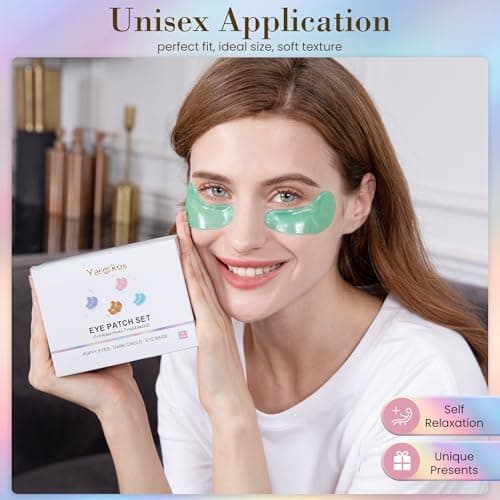 32 Pairs 4 Color Under Eye Patches, Collagen Undereye Pads, Hydrating Eye Masks for Anti Wrinkles Puffy Eyes Dark Circles, Puffiness Eye Bags Gel Pads, Travel Skincare Set, 24K Gold+Blue+Pink+Green — view 6