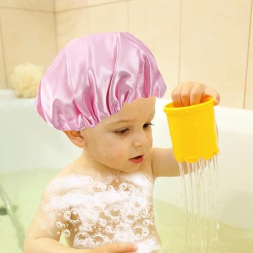 Polyester Bathing Cap with Elastic Design, Foldable Pink — view 4
