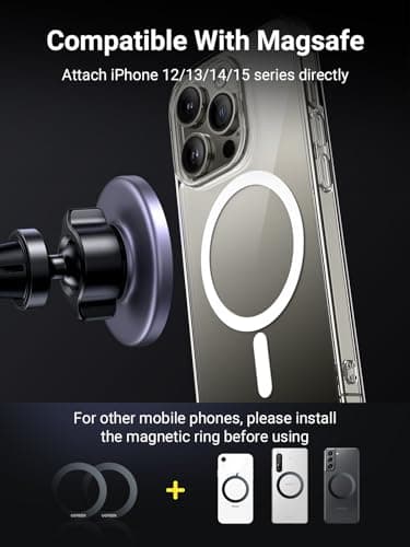 UGREEN Magnetic Car Phone Holder, Compatible with MagSafe Car Mount Cradle — view 3