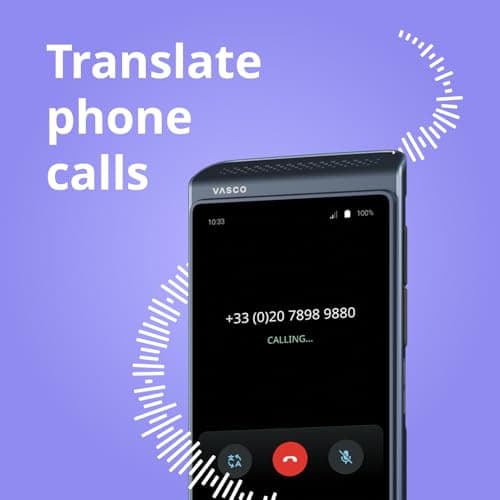 Vasco Translator Q1 | AI Voice Cloning Language Translator Device | 113 Languages | Free Lifetime Internet in Nearly 200 Countries | Slate Blue — view 4