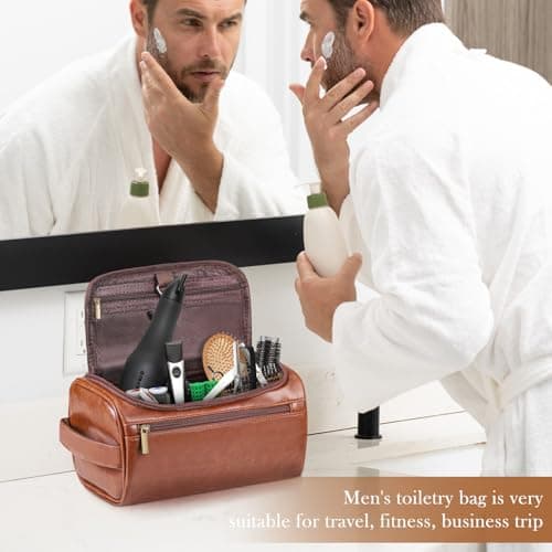 Zocipro Leather Toiletry Bag for Men PU Artificial Leather Wash Bag — view 2
