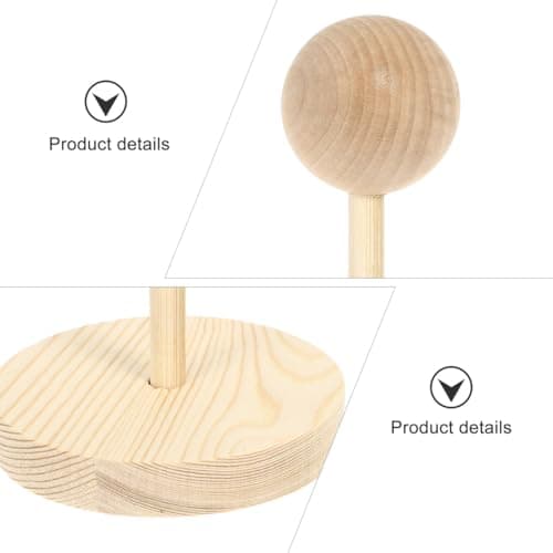 KOMBIUDA Portable Wooden Wig Stand Tripod Holder for Travel Display — view 3