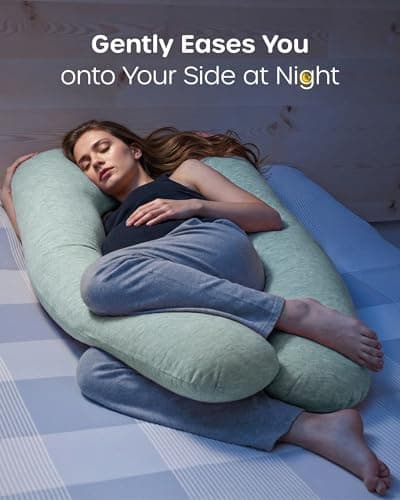 Nuliie Pregnancy Pillow for Sleeping, U Shaped (Cooling Light Green) — view 4