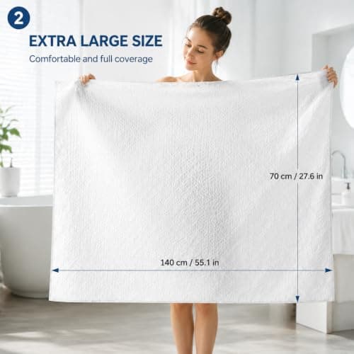 ERHAOG Disposable Bath Towels, 10 Pcs Large Travel Towel 140 * 70 cm, Compressed Portable Washcloths for Beach, Shower, Hiking, Swim, Hotel, Camping - Travel Essentials — view 2