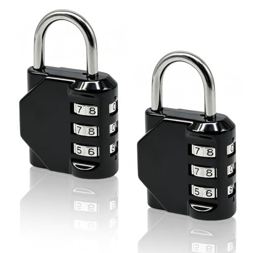 2 Pcs Small Luggage Locks, Heavy Duty Combination Padlocks with Code