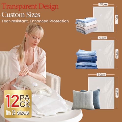 Vacbird Vacuum Storage Bags with Wireless Electric Pump, Compression Bags for Clothes, 12 Pack — view 4