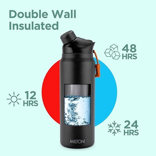 Milton 1.0 Litre Insulated Water Bottle, 2-in-1 Lids, Leakproof Flask — view 2