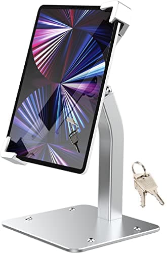 Oilcan Anti Theft Tablet Stand, Desk iPad Security Holder with Lock