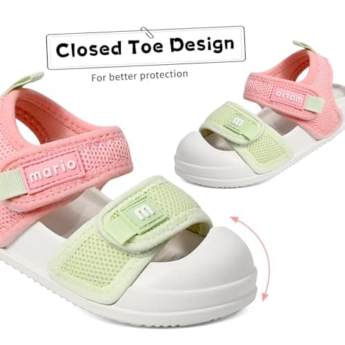 MK MATT KEELY Boys Girls Sandals Kids Closed Toe Walking Shoes Toddlers Baby Wide Fit Beach Sandals with Non-Slip Sole,Pink,Size 5/5.5 UK Child — view 4