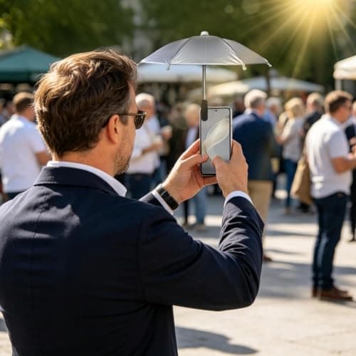 Phone Umbrella - Adjustable Clip On UV Protection Sun Shade | Anti Glare Sm — view 2