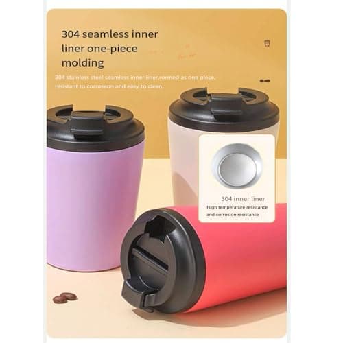 ZHIFENGYUAN Stainless Steel Insulated Coffee Cup with Spill Proof Lids,12oz(350ml),Unbreakable Durable,Reusable Drinking Cup,Gift for hot Cold iced, Travel Mug for Child Adults Outdoor(Navy Blue) — view 5