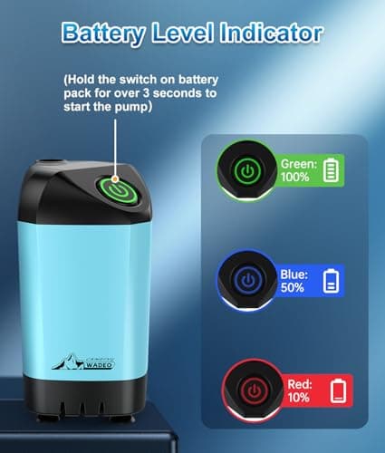 WADEO Portable Camping Shower, [20L Collapsible Bucket] [3000mAh] Rechargeable Battery Shower Pump, Outdoor Shower Kit for Beach, Pet, Travel, Car — view 4