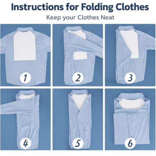 VALICLUD Cardboard Shirt Inserts 50Pcs White Foldable Boards for T-Shirts and Wool Sweaters Packaging in Retail and Online Seasonal Use — view 3