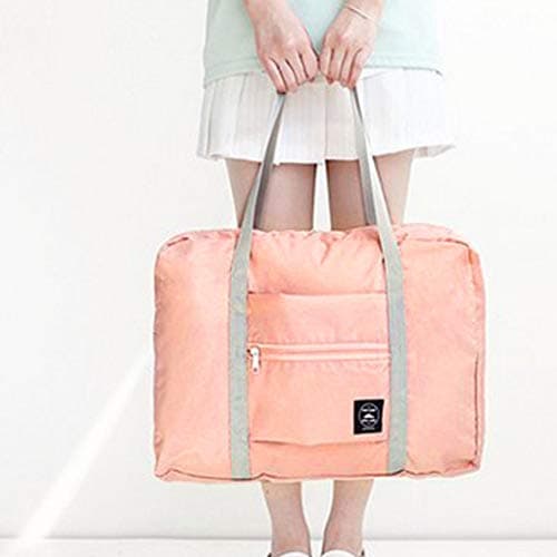 Cabin Bag,Foldable Travel Duffel Bag,Holdall Tote,Large Capacity Carry on Luggage Bags,Holdall Bag,Oxford Cloth Heavy Duty Holdall Bags for Men Women, Strong Moving Boxes for House (Pink) — view 3
