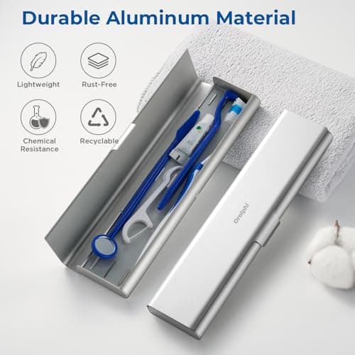 Oralphi Wider Aluminium Toothbrush Case,Manual Toothbrush Travel Holder Cover,Kids Adults Toothbrushes Organiser Storage for Hiking,Trips,Daily Use (1 Pack) — view 2