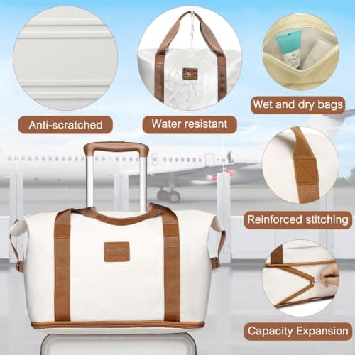 Kono 4 Piece Luggage Set ABS+PC Hard Shell Carry-On Cabin Suitcase White — view 4