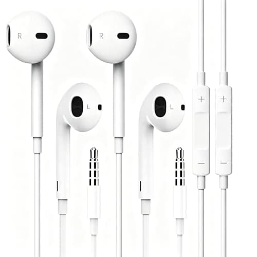 Risecore 2 Pack Wired Earphones 3.5mm with Built-In Microphone & Volume