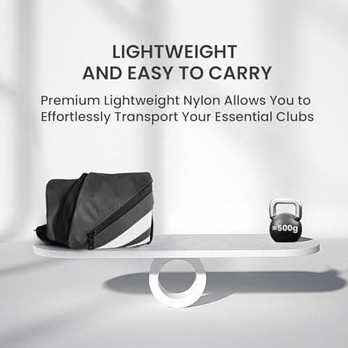 Golf Sunday Carry Bag for Men Women Lightweight Driving Range Zippered Waterproof , Golf Club Carry Case Travel Bag 49" Holds Up to 10 Clubs Portable Foldable (Black) — view 4
