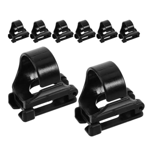 NUOBESTY 8pcs Universal Snorkel Clip for Diving Mask and Snorkel, Quick Release Plastic Holder Lightweight Portability for Travel and Scuba Gear Attachment, Black
