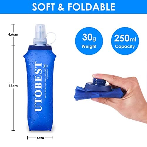 UTOBEST Running Water Bottles 250ml, Collapsible Soft Flask — view 2