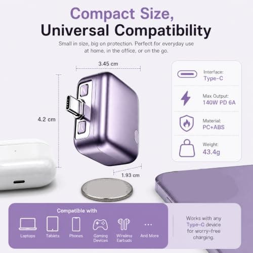 Disconnector Adapter, Smart Auto Stop Phone Charger Power Adapter Purple — view 5