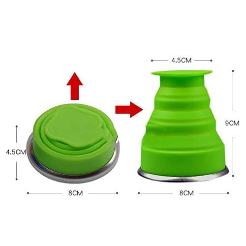 Collapsible Travel Cup, 6 Piece Collapsible Silicone Cup with Lid, Expandable Drinking Glasses Set, Reusable Cup, Suitable for Camping and Hiking — view 2