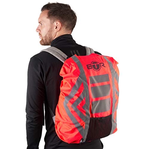 BTR Backpack Cover 100% Waterproof & High Visibility. High Viz Rucksack Cover With Reflective Tape. Large. Red — view 3